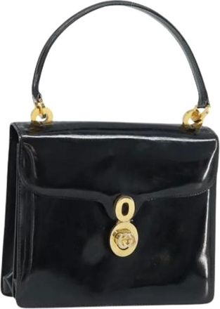Gucci Pre-owned Handbags, female, Black, Size: ONE SIZE Pre-owned Vintage Patent Leather Shoulder Bag