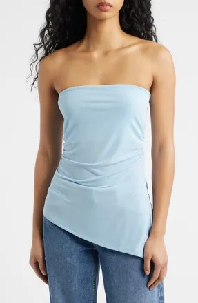 BDG Ines Asymmetric Hem Bandeau Top in Blue at Nordstrom, Size X-Small