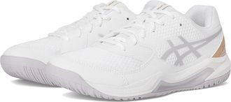Asics Womens GEL-Dedicate 8 Pickleball Womens Shoes White/Dusk Violet : 9.5 B - Medium, Synthetic