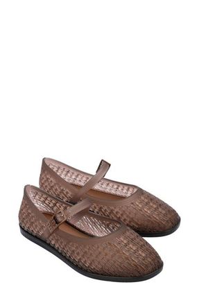 Melissa Harper Mary Jane Jelly Flat in Clear Brown at Nordstrom, Size 10