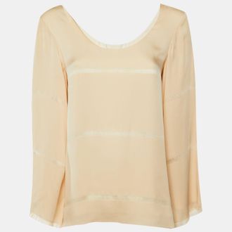 Elizabeth & James Elisabetta Franchi Beige Silk JesperTop XS