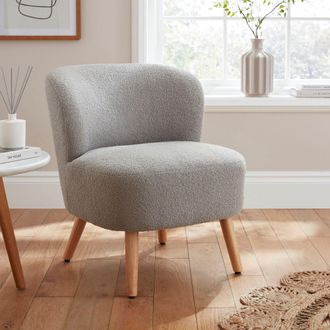 GFW Evie Boucle Teddy Accent Chair in Grey
