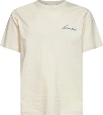 Laneus Jersey T-shirt met grafische print - Heren - T-shirts - Beige - L - Tops
