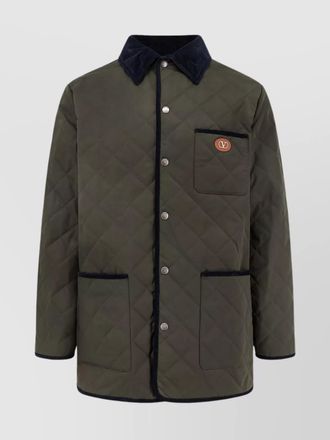 Valentino leather quilted shirt jacket
