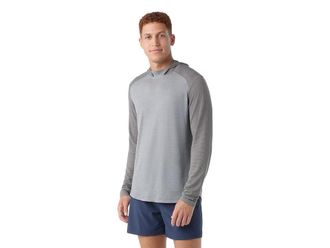 Smartwool Active Mesh Hoodie Mens Clothing Light Gray Heather : LG, Lyocell/Mesh/Polyester