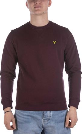 Lyle & Scott Lyle&Scott Paarse Geborstelde Achterkant Sweatshirt Met Crew Hals
