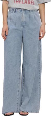 ALIX The Label Woven Denim Wide Pants - Dames - Loose Fit Jeans - Blauw - S - Denim - Jeans