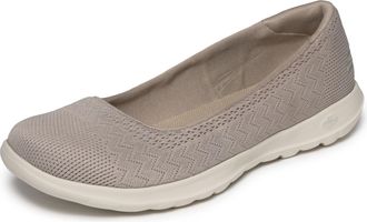 Skechers Performance Womens GO Walk Lite Ballet Flat,Taupe/Beige,7.5 M US