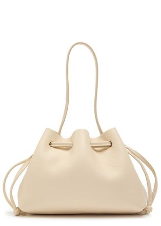 Mansur Gavriel Drawstring Leather Pouch - Ivory - One Size