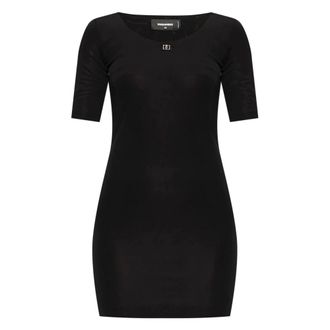 Dsquared2 Kleedjes, Dames, Zwart, S, Abito Short Dress