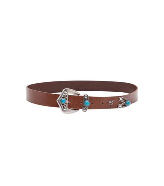 Pinko Brown Embellished Buckle Belt
