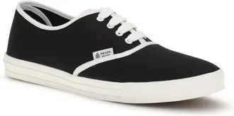 Prada Cotton Drill Low-Top Sneakers - Black