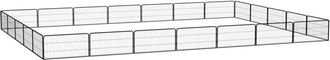 vidaXL Vidaxl - Jaula Perros 24 Paneles Acero Recubierto Polvo Negro 100x50 Cm