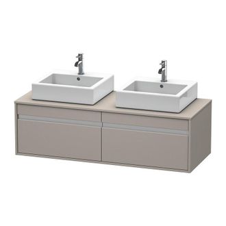 Duravit Mueble Lavabo De Pared Duravit Ketho 6697, 2 Extra&iacute;bles, 1400mm, Para 2 Lavabos De Sobre Encimera, De Doble Cara, Color (frente/cuerpo): Terra Mate - 