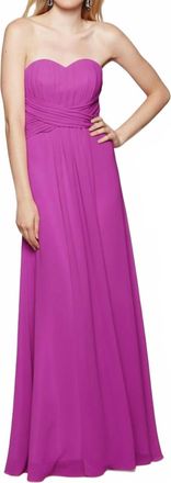 Milano Formals Serenity Drape Strapless Gown In Fuchsia