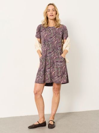 Fat Face FatFace Simone Purple Paisley Petite Jersey Dress