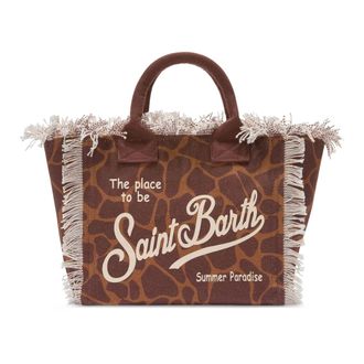 MC2 Saint Barth Tote Bags, female, Brown, Size: ONE SIZE Colette Hand Bag With Strap Giraffe Skin 18