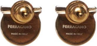 Ferragamo Womens Earrings Gancini Pearl Gold-Tone Glass Fibre