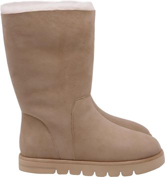 Stuart Weitzman Cozy Boot in Tan Suede