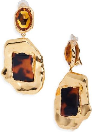 Oscar De La Renta Hammered Tortoiseshell Earrings at Nordstrom