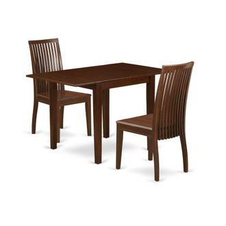East West Furniture Dining Room Set Mahogany, NDIP3-MAH-W