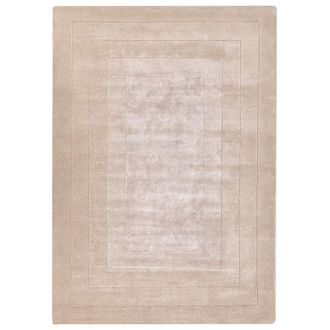 Beliani Alfombra Moderna De Viscosa Y Lana Hecha A Mano Dise&ntilde;o Liso 160 X 230 Cm Beige Kappar