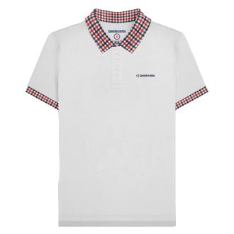 Lambretta Heren SS25 Gingham Poloshirt (Wit)