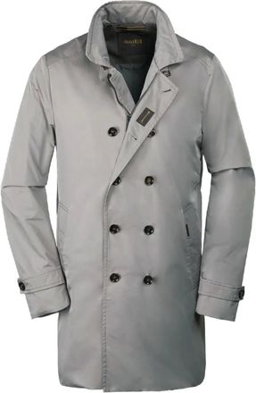 Moorer Cappotto doppiopetto con zip - Grigio