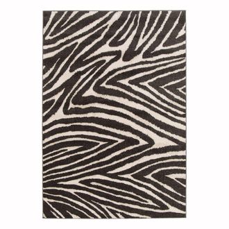 AFK Living Alfombra s&uacute;per suave efecto cebra 120 x 170 cm