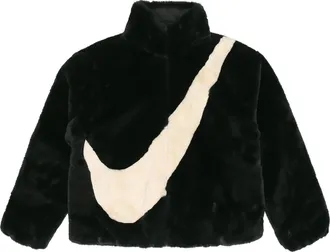 Nike (WMNS) Nike Sportswear Swoosh Large Logo Stay Warm Lambs Wool Stand Collar Jacket Autumn Asia Edition Black CU6559-010