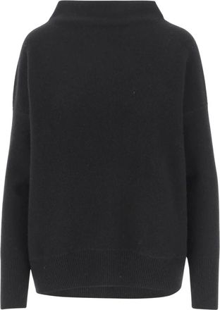 Vince Truien & Vesten, Dames, Zwart, S, Kasjmier, Zwarte Cashmere Hoge Hals Trui