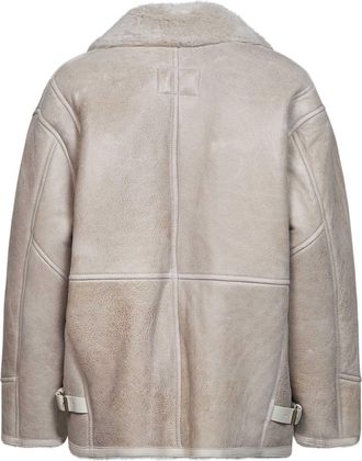 Isabel Marant Womens Sheepskin Bomber Jacket Adelina-Gb Ecru Lambskin
