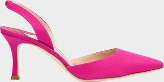 Manolo Blahnik Carolyne Satin Slingback Pumps