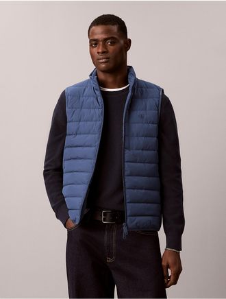 Calvin Klein Jeans Calvin Klein Mens Lightweight Ripstop Packable Puffer Vest - Blue - 2XL