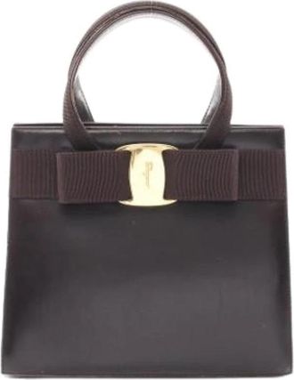 Ferragamo Pre-owned Handbag - Dames - Vintage Handtas - Bruin - ONE Size - Leer - Vintage
