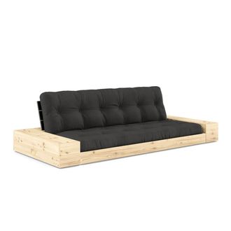 Karup Design Base Schlafsofa mit Aufbewahrung, Kiefer klar lackiert / dark grey