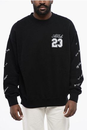 Off-white Cotton Crew -neck 23 LOGO SKATE Sweatshirt with Contrast Emb size M