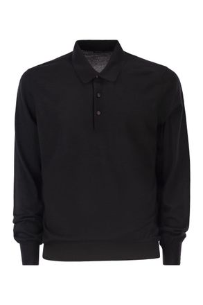 Kiton Lange Mouw Wol Polo Shirt