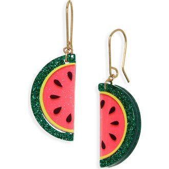 Leith Watermelon Drop Earrings in Green Multi- Gold at Nordstrom Rack