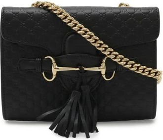 Gucci Borsa a tracolla con catena Emily Horsebit Microguccissima Pre-owned - - Pre-owned - Donna - Nero - ONE SIZE