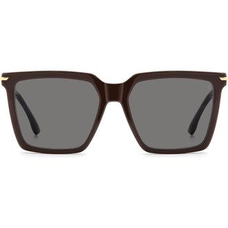 Victoria Beckham 56mm Square Sunglasses in Brown/grey at Nordstrom
