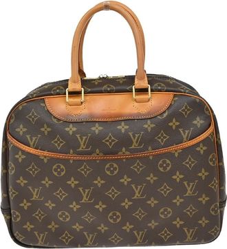 Louis Vuitton Deauville Handbag Monogram Canvas Brown Canvas Handbag (Pre-Owned)