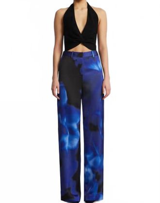 Bcbgmaxazria Relaxed Fit Straight Leg Pants In Blue Rose Print