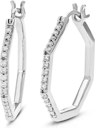 Vir Jewels 1/4 cttw Lab Grown Diamond Hoop Earrings in Sterling Silver With Notched Post For Women