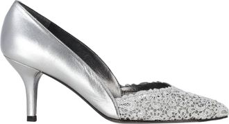 Stuart Weitzman Pre-owned Womens Chantelle Lace Toe Pumps in Silver Leather - Size UK 6