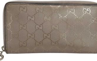 Gucci Gold Pvc Leather Long Wallet (Bi-Fold) (Pre-Owned)