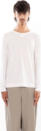 Transit Par-Such Tops, Heren, Wit, M, Katoen, Cotton Knit LS Henley Tee