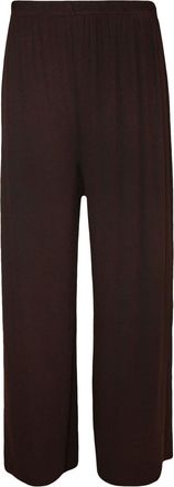Generic Plus Size Womens Plain Palazzo Wide Leg Flared Ladies Trousers Pants - Dark Brown - 12-14