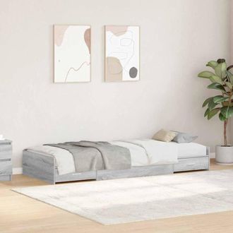 Berkfield Home Storage Bed Frame Grey Sonoma 80 x 200 cm Engineered wood