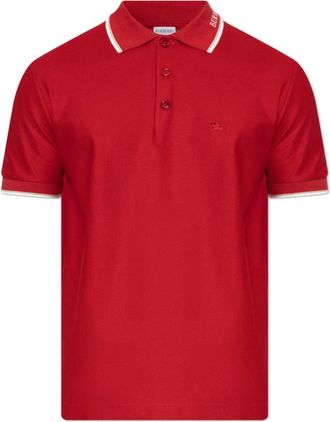 Burberry Evan Cuff Polo - Heren - Polos - Rood - XS - Katoen - Tops